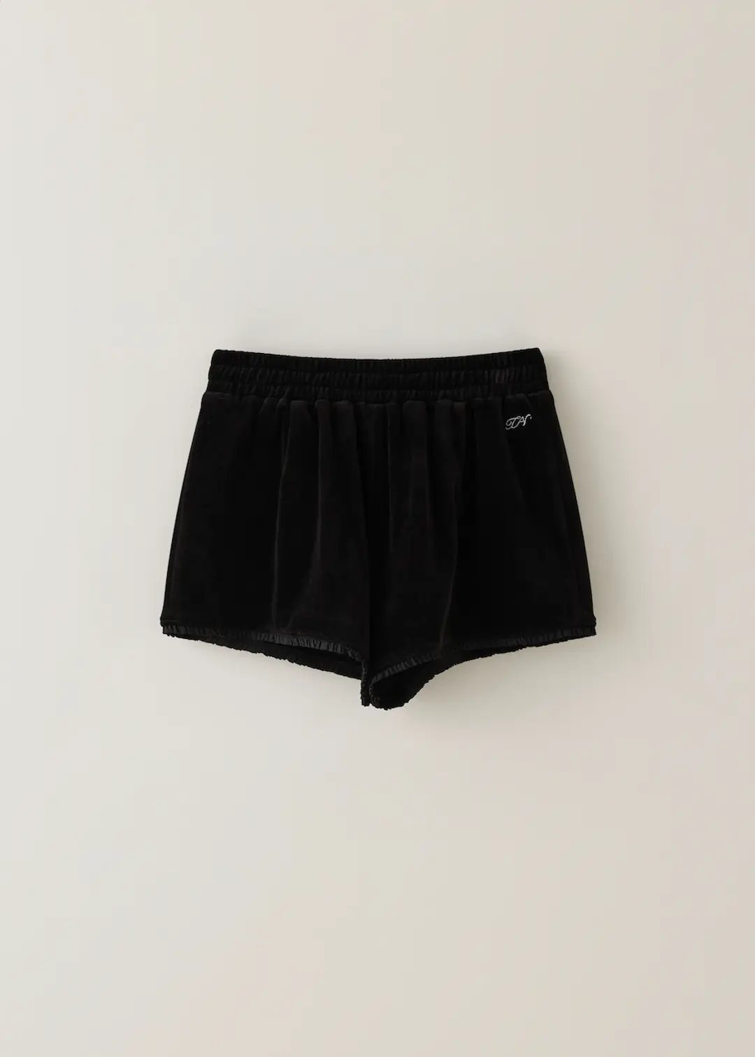 T/T Sleek velvet half pants (black)