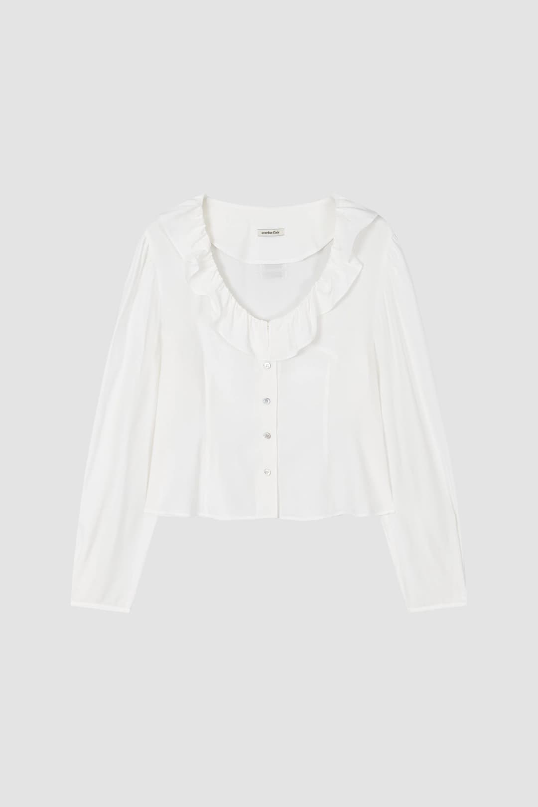 RUFFLE SCOOP NECK BLOUSE_IVORY