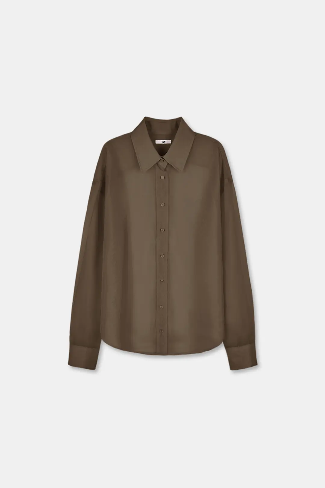 시스루 나일론 셔츠-브라운