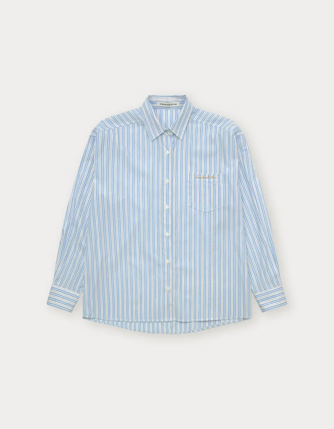 Jade Stripe Over-Fit Shirt - Light Blue