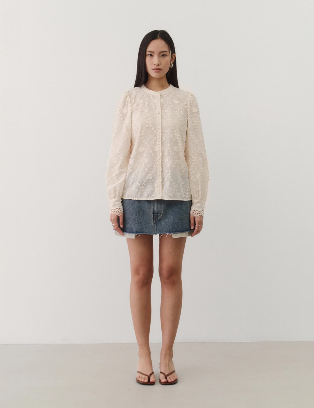 Chloe Lace Blouse (Peach)