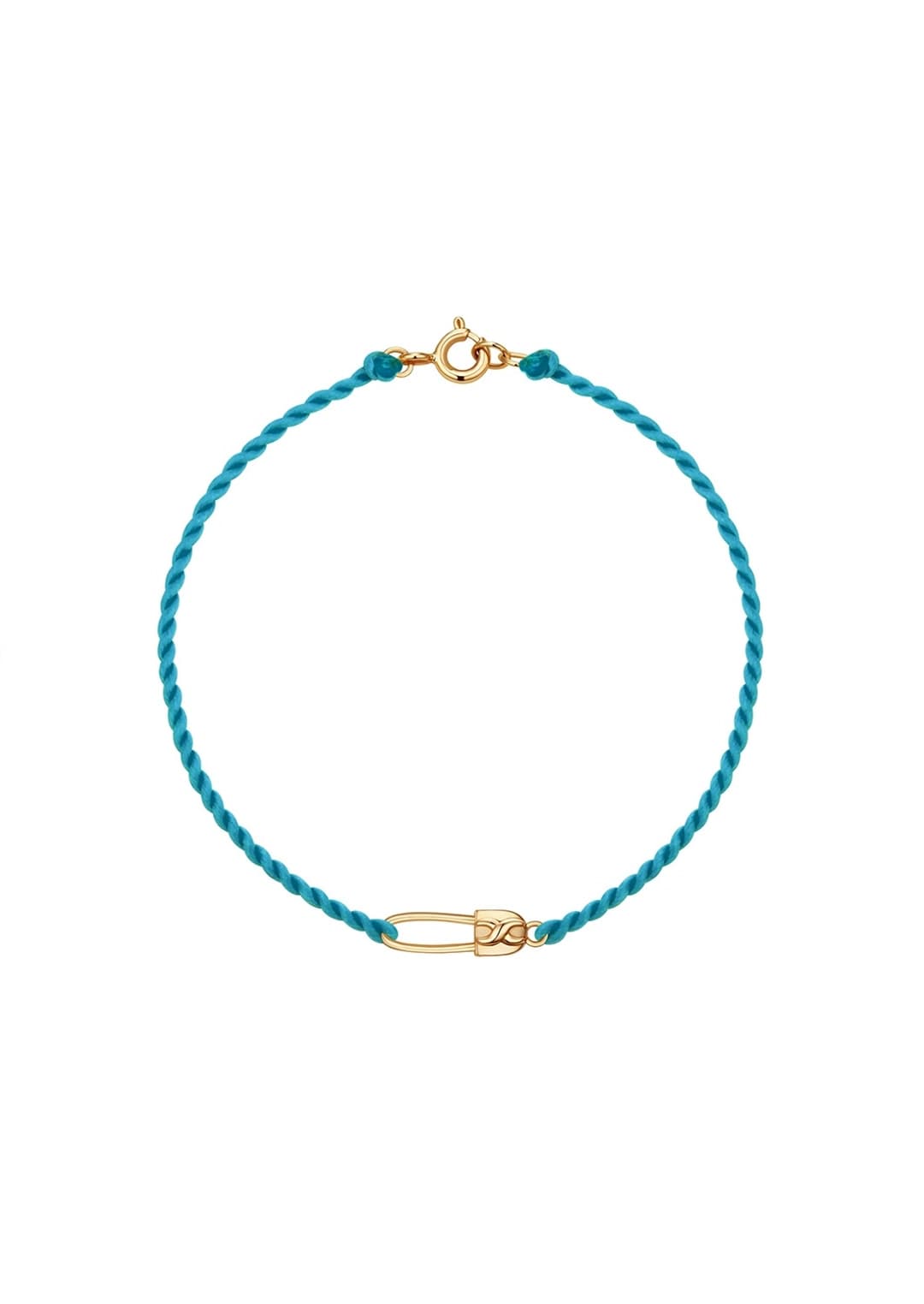 [G] Safety Pin Silk Bracelet_Bluegreen