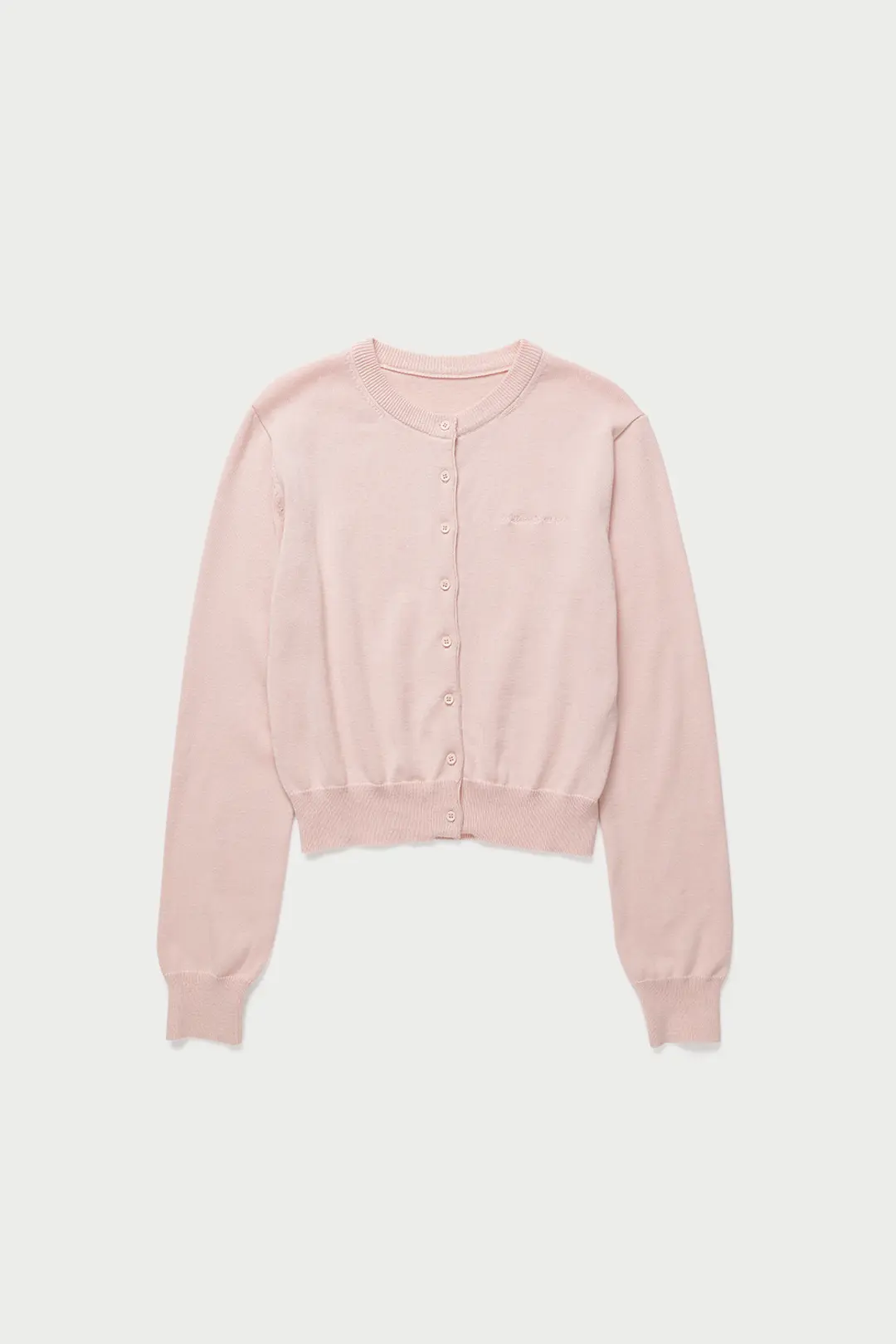 Slim round cardigan_pink