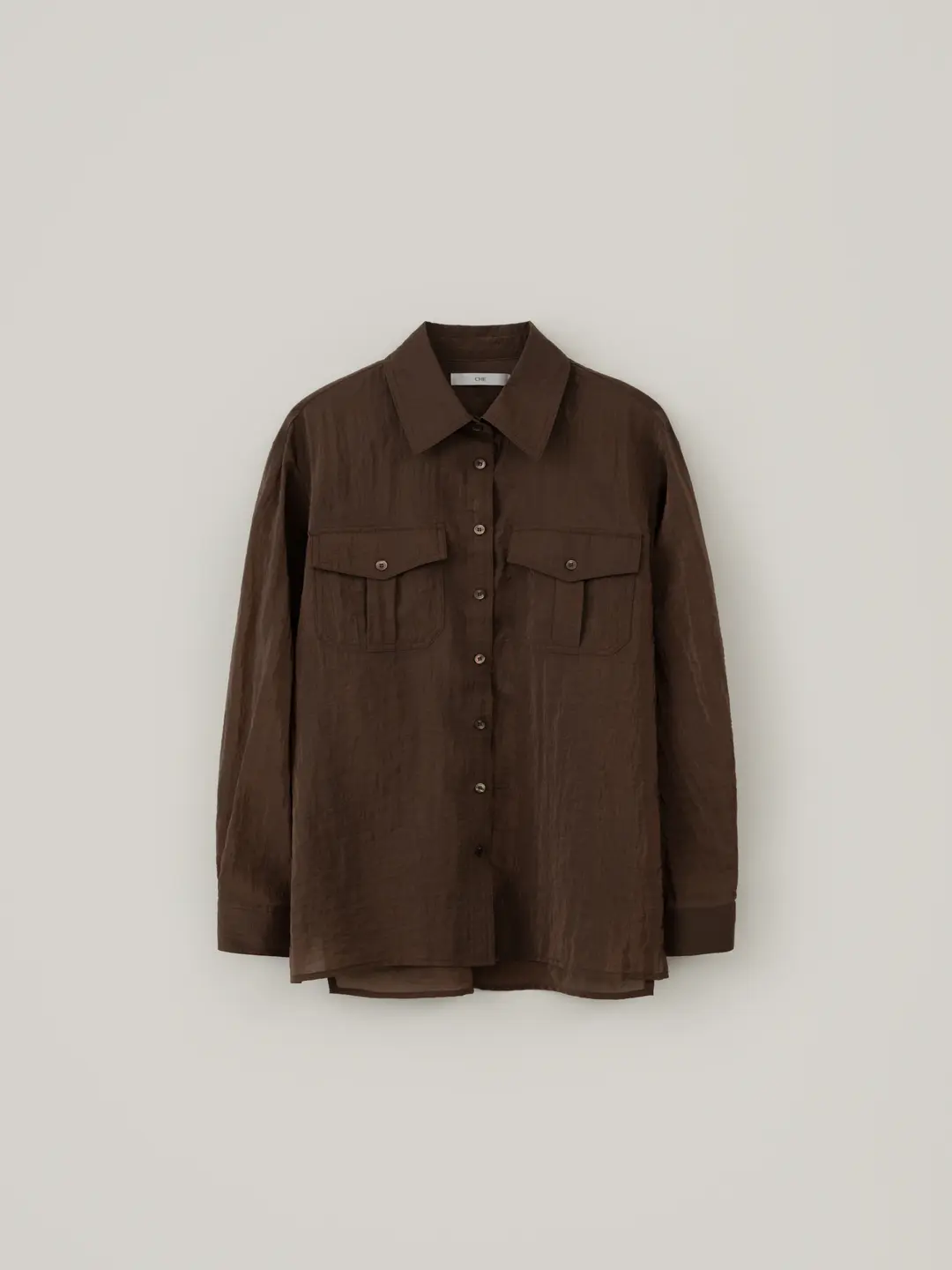 Pocket Sheer Shirt - Brown