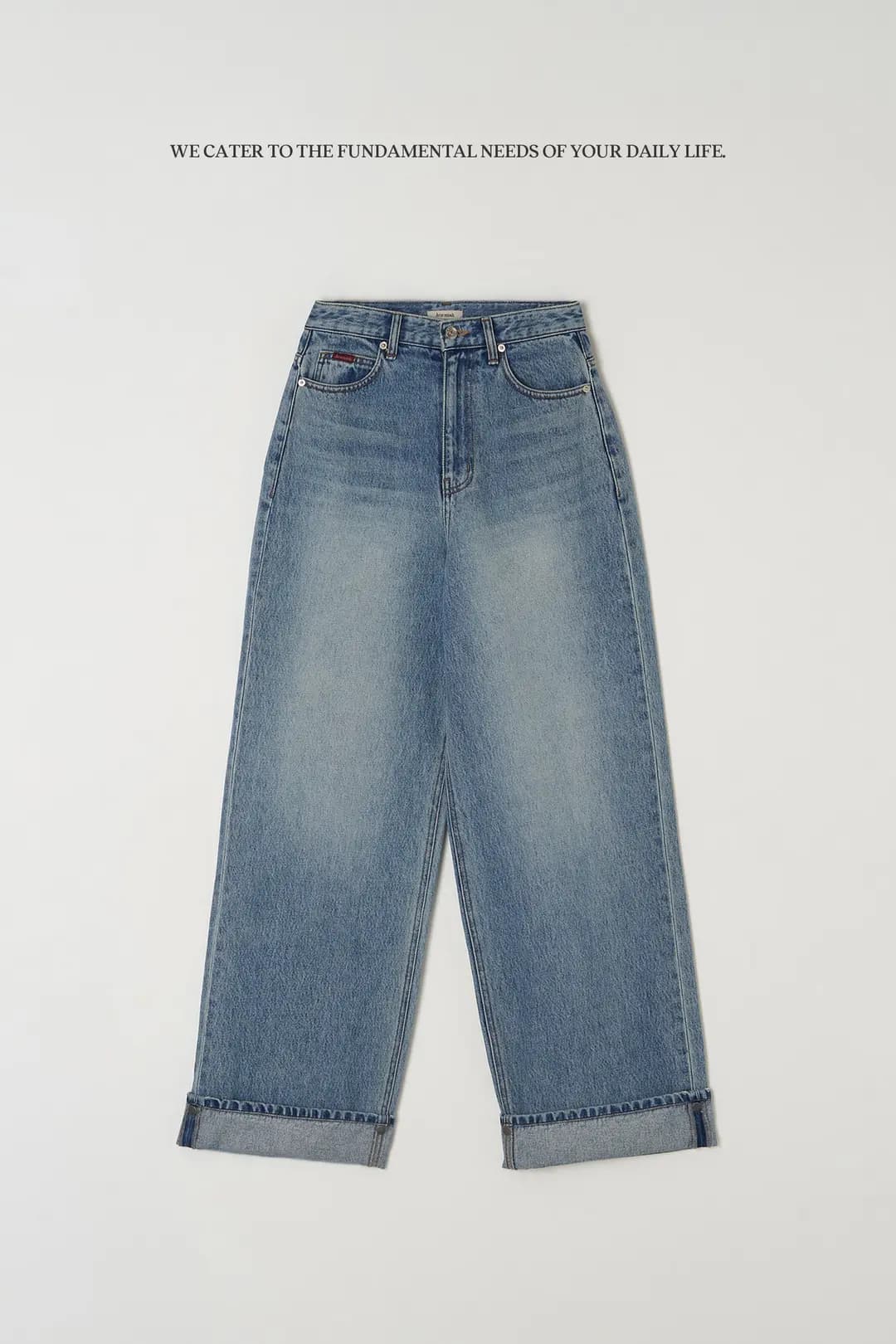 워시드 턴업 와이드 진