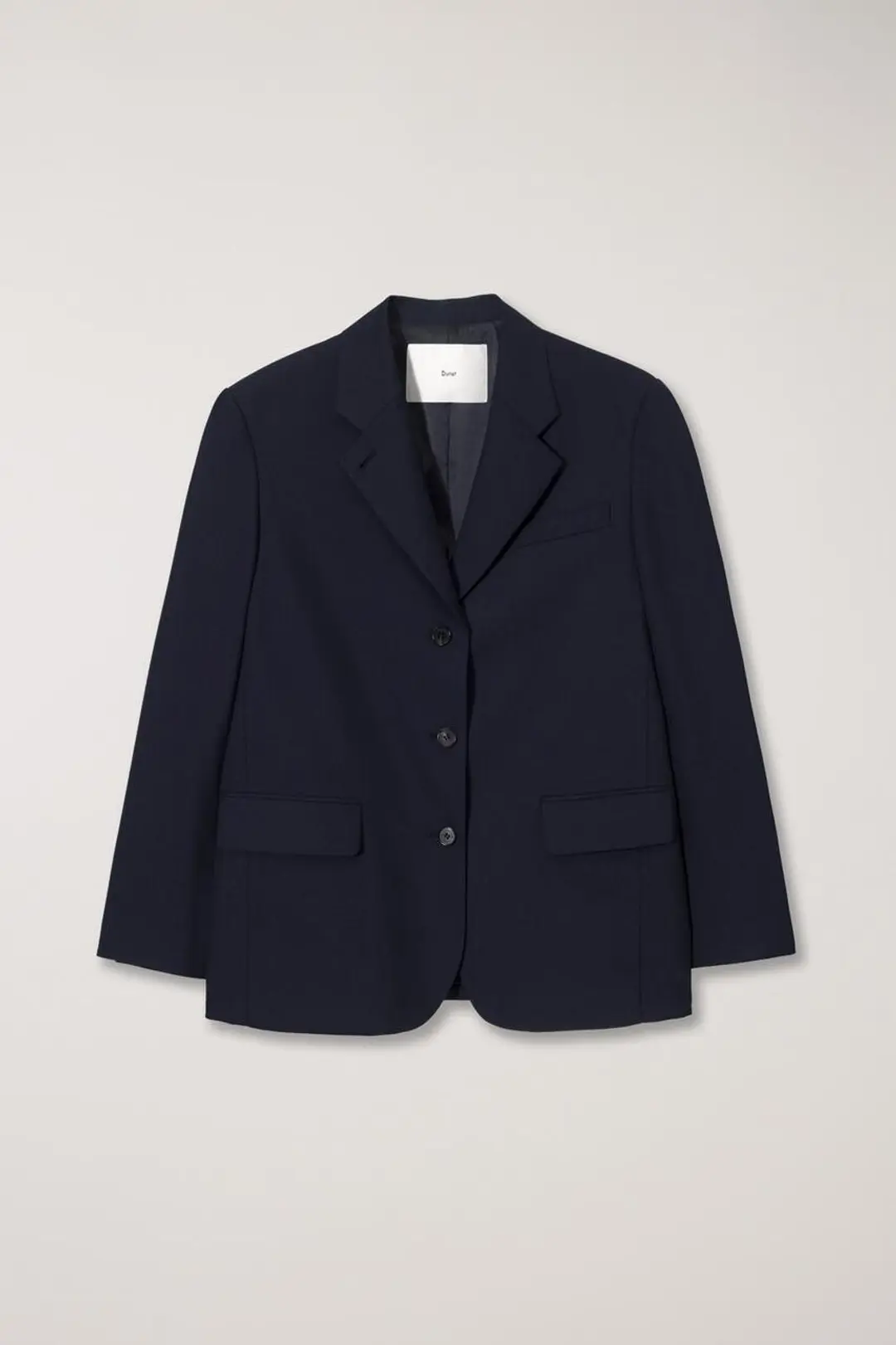 ESSENTIAL 3 BUTTON WOOL BLAZER NAVY