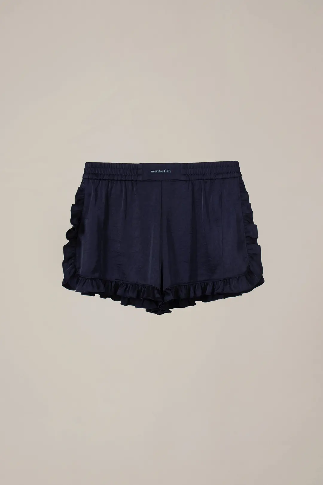 FRILL SATIN SHORTS_NAVY
