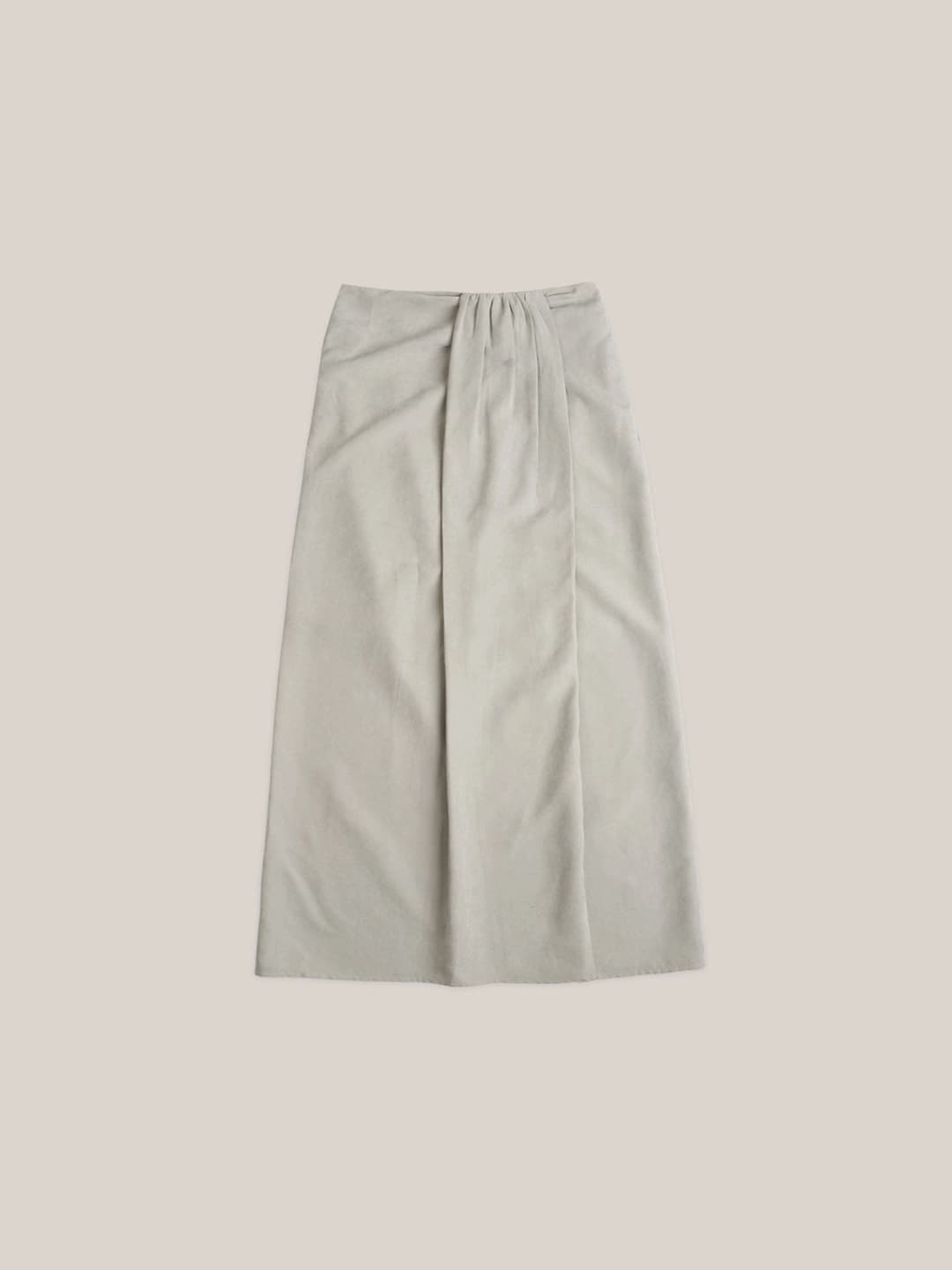 SUEDE FLUID SKIRT  [ MOSS ]