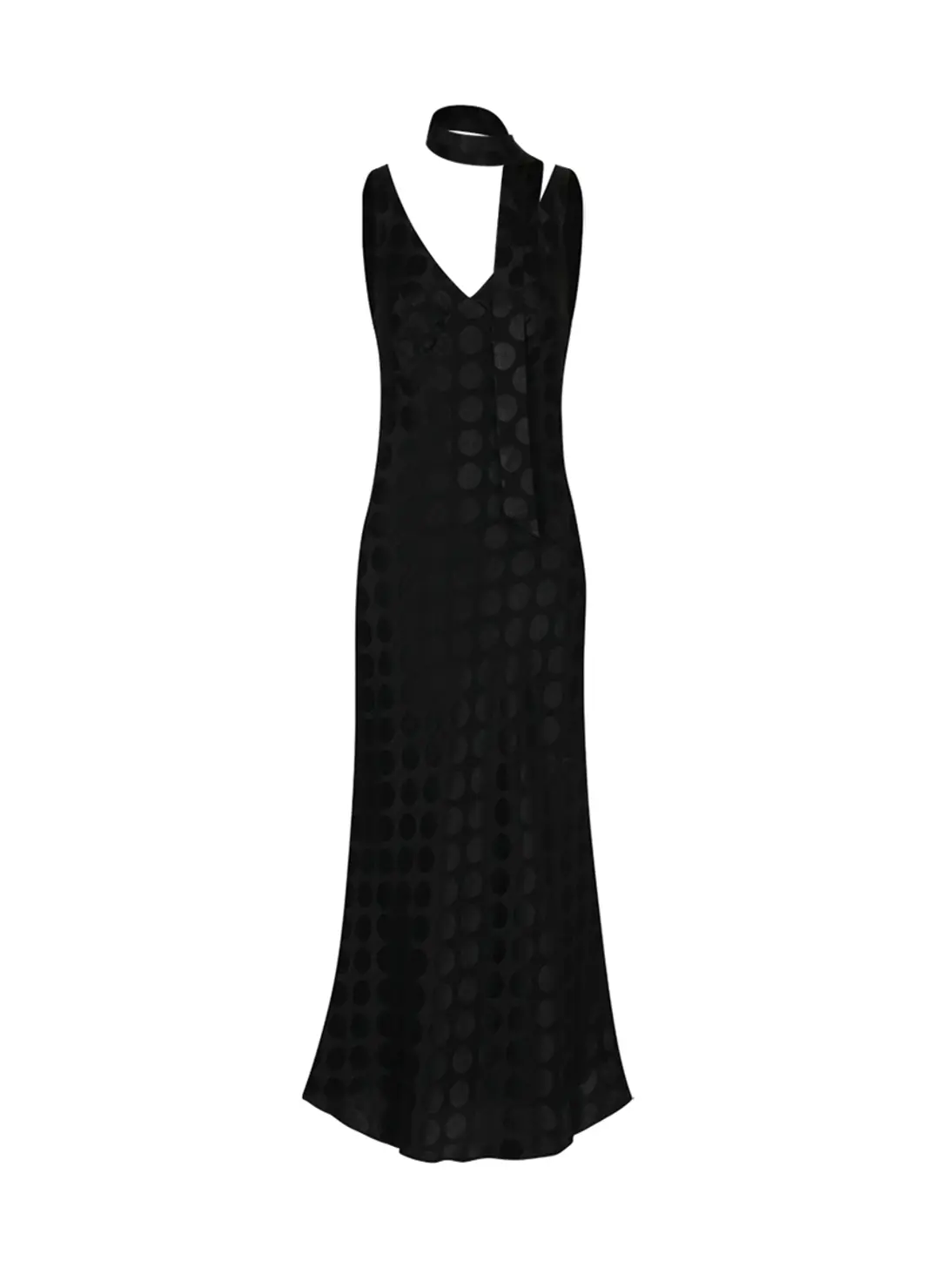 Pearl Dot Dress  (Scarf Set / Black)