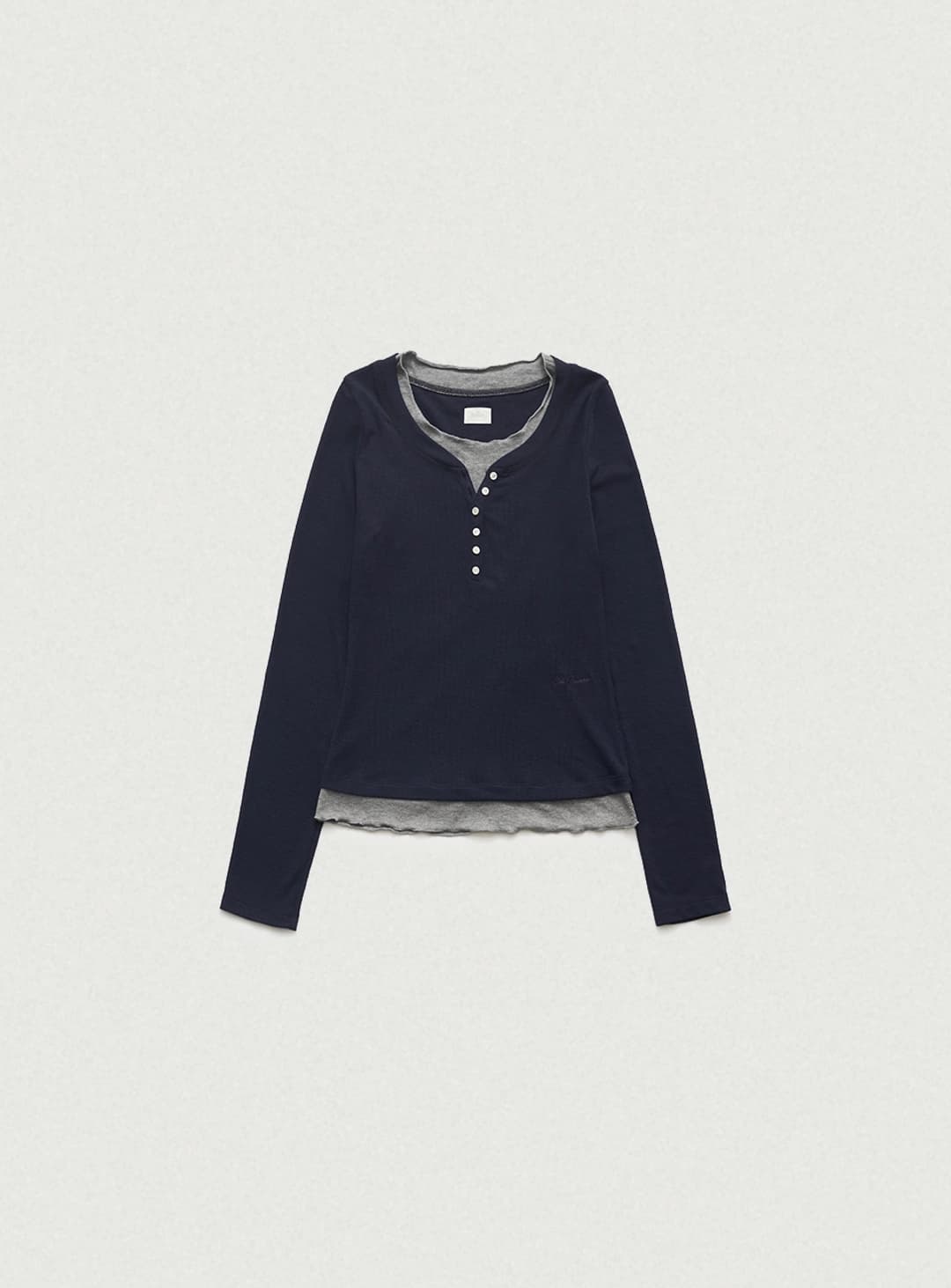 Aimee Slim Layered T-shirt_Navy