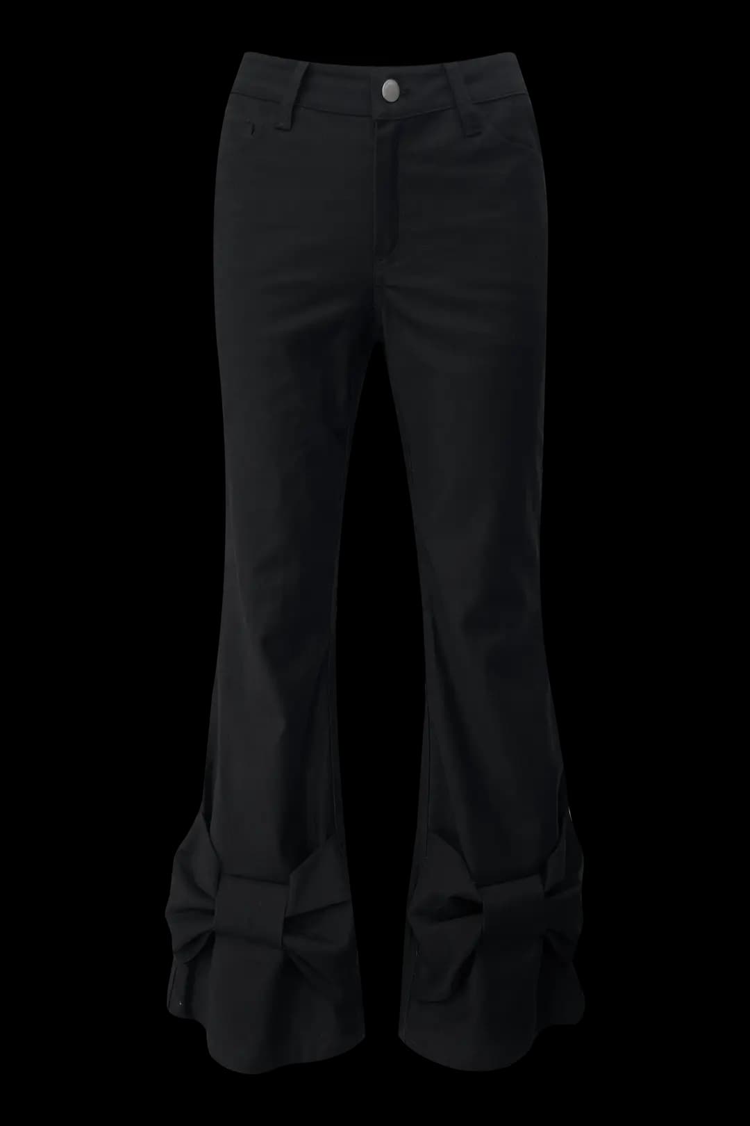 BOW BOOTCUT PANTS (BLACK)