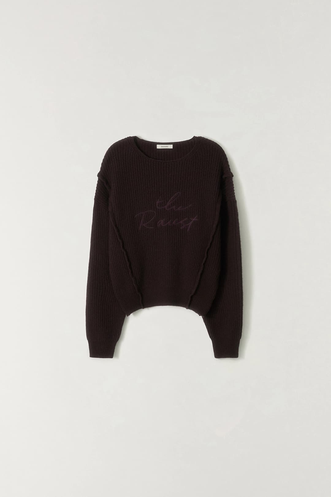 로고 텍스쳐 프릴 풀오버 PLUM