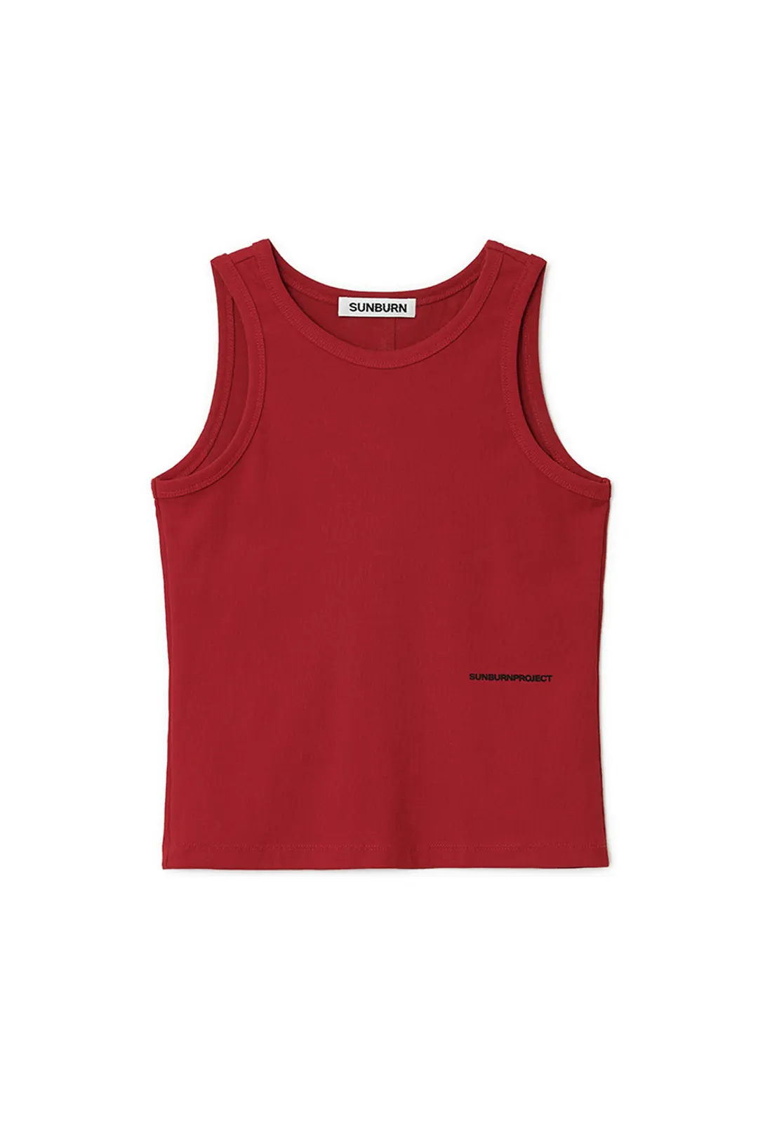 BACK DETAIL SLEEVELESS TOP, RED