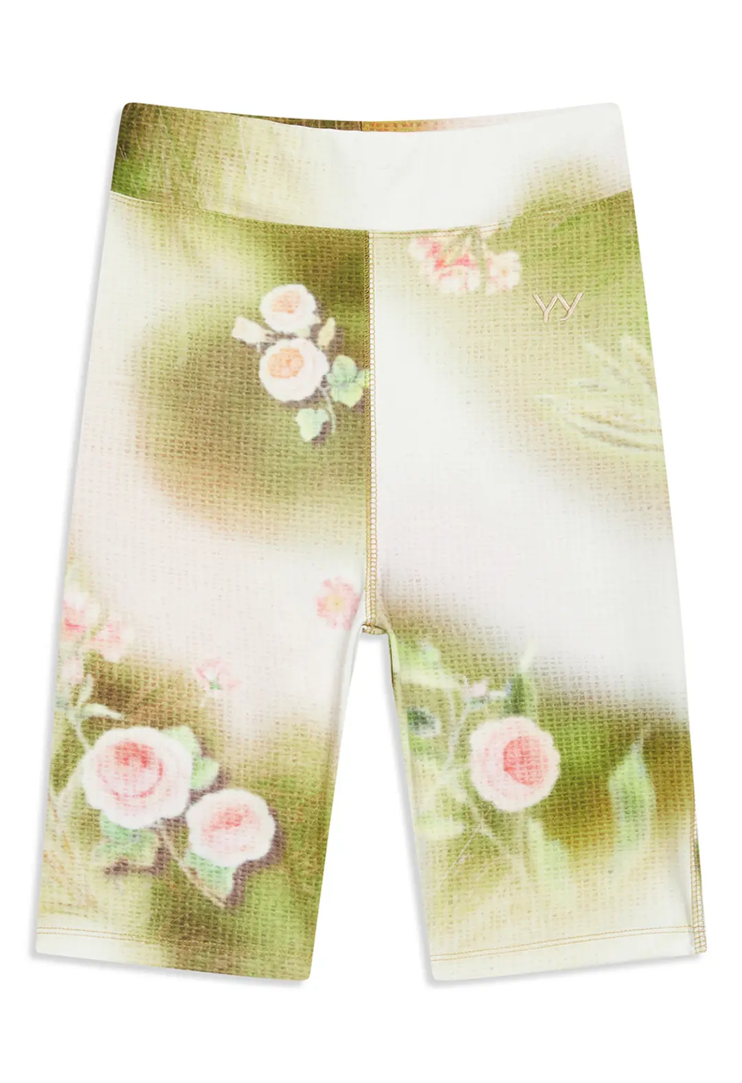 FLORAL LEGGINGS SHORTS, GREEN
