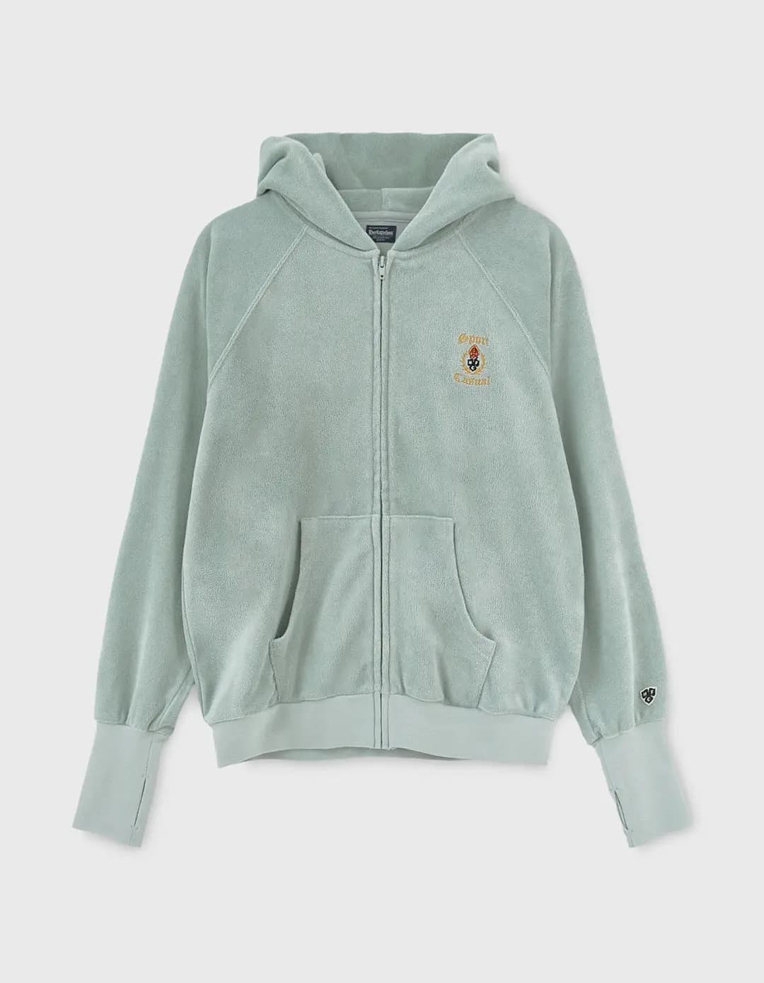 S&C CREST TOWEL ZIP-UP HOODIE / Jade