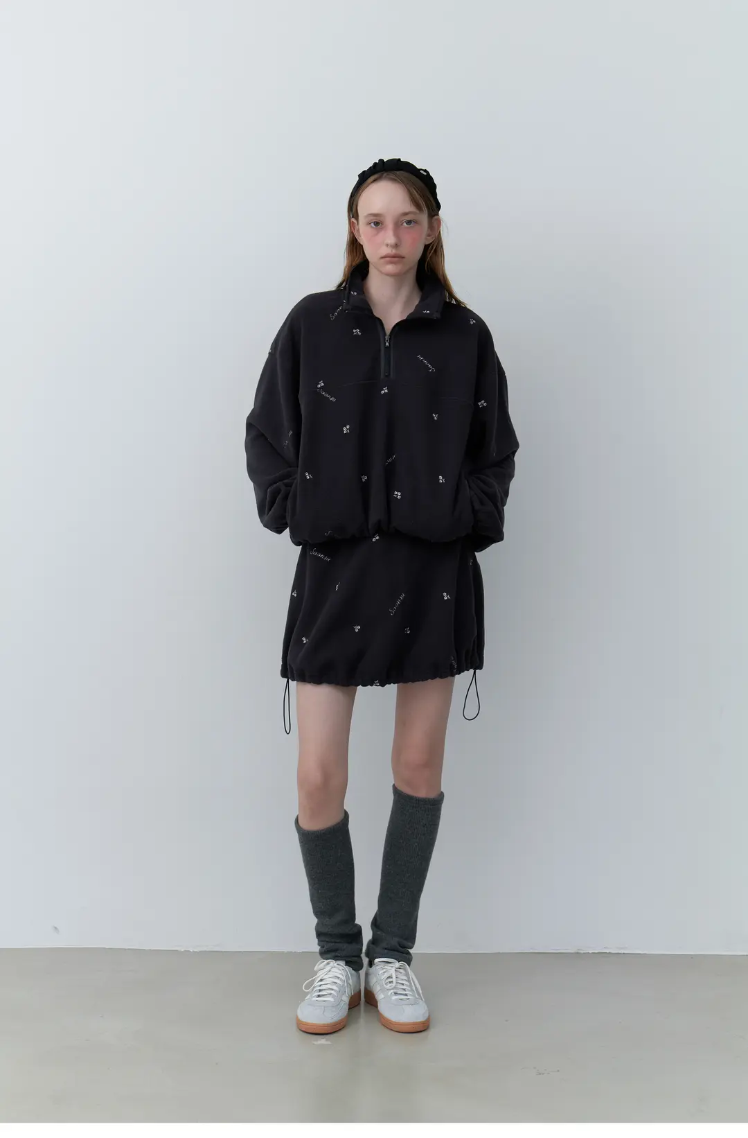 (10th Re-stock) Silvery Fleece Anorak (Charcoal)