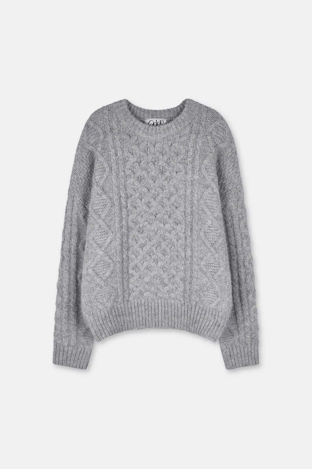 멀티 울 케이블 풀오버-그레이