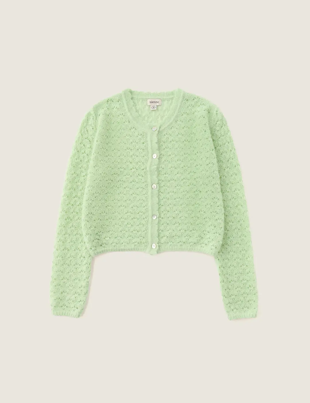 Swan Crochet Wool Cardigan (Mint)