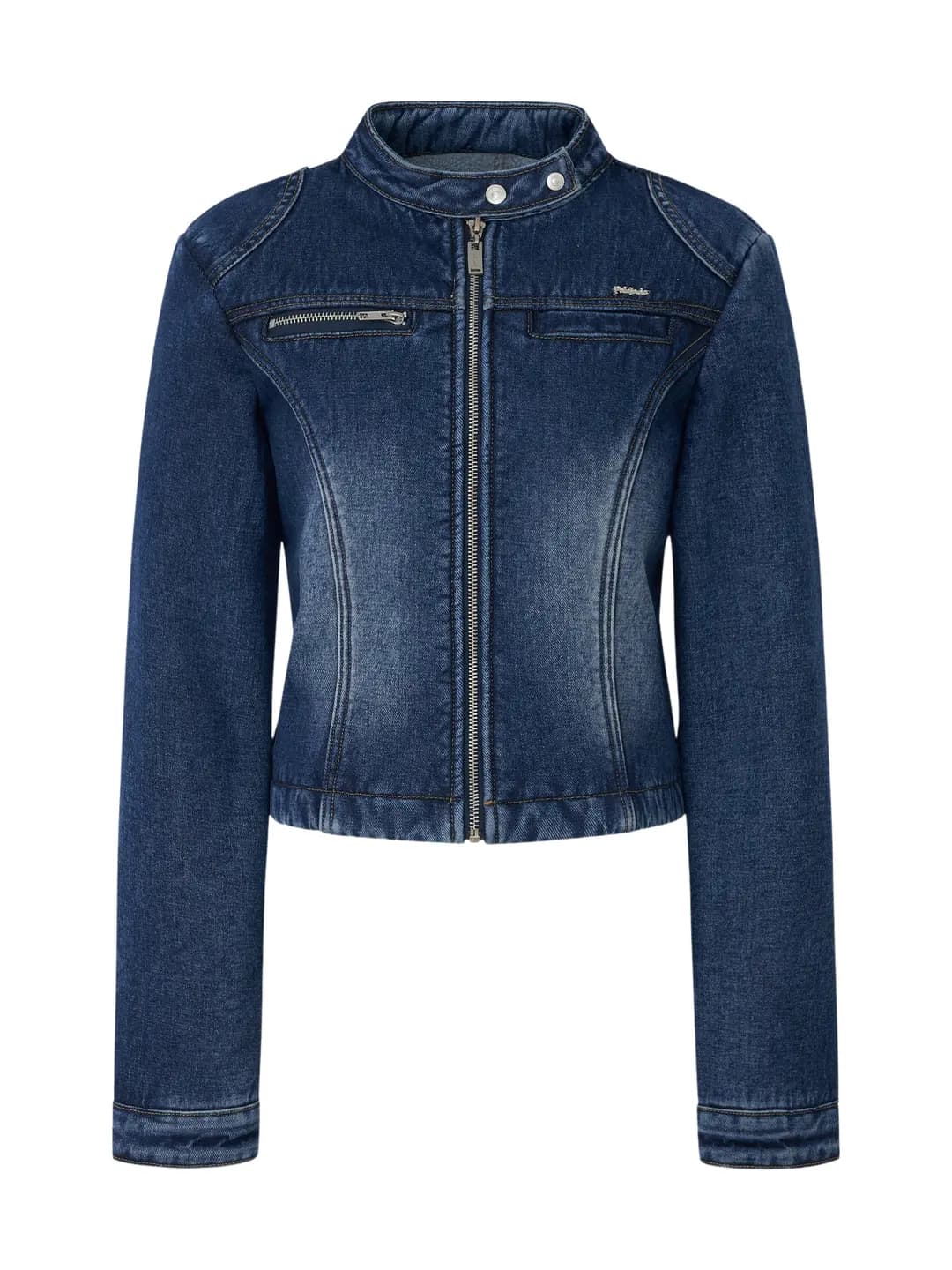 Denim Biker Fluffy Jacket