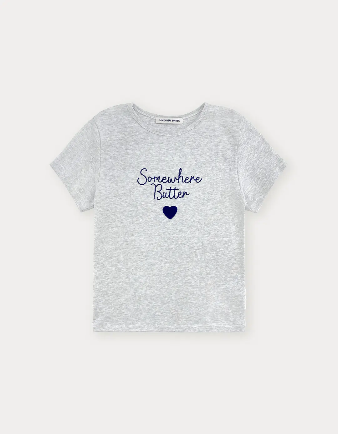 Boucle Heart Logo Top - White Melange