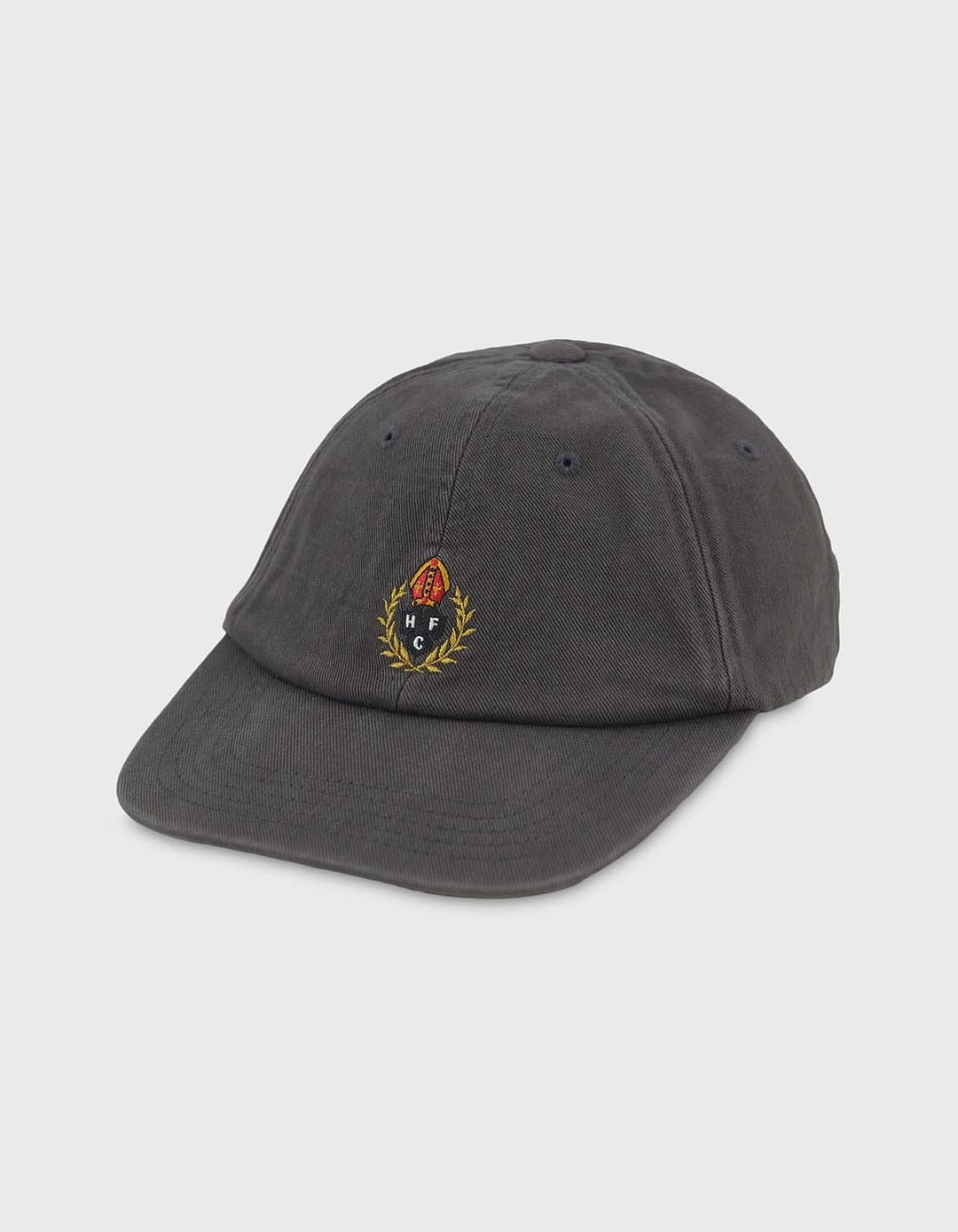 CREST WASHED 6 PANEL CAP / Charcoal