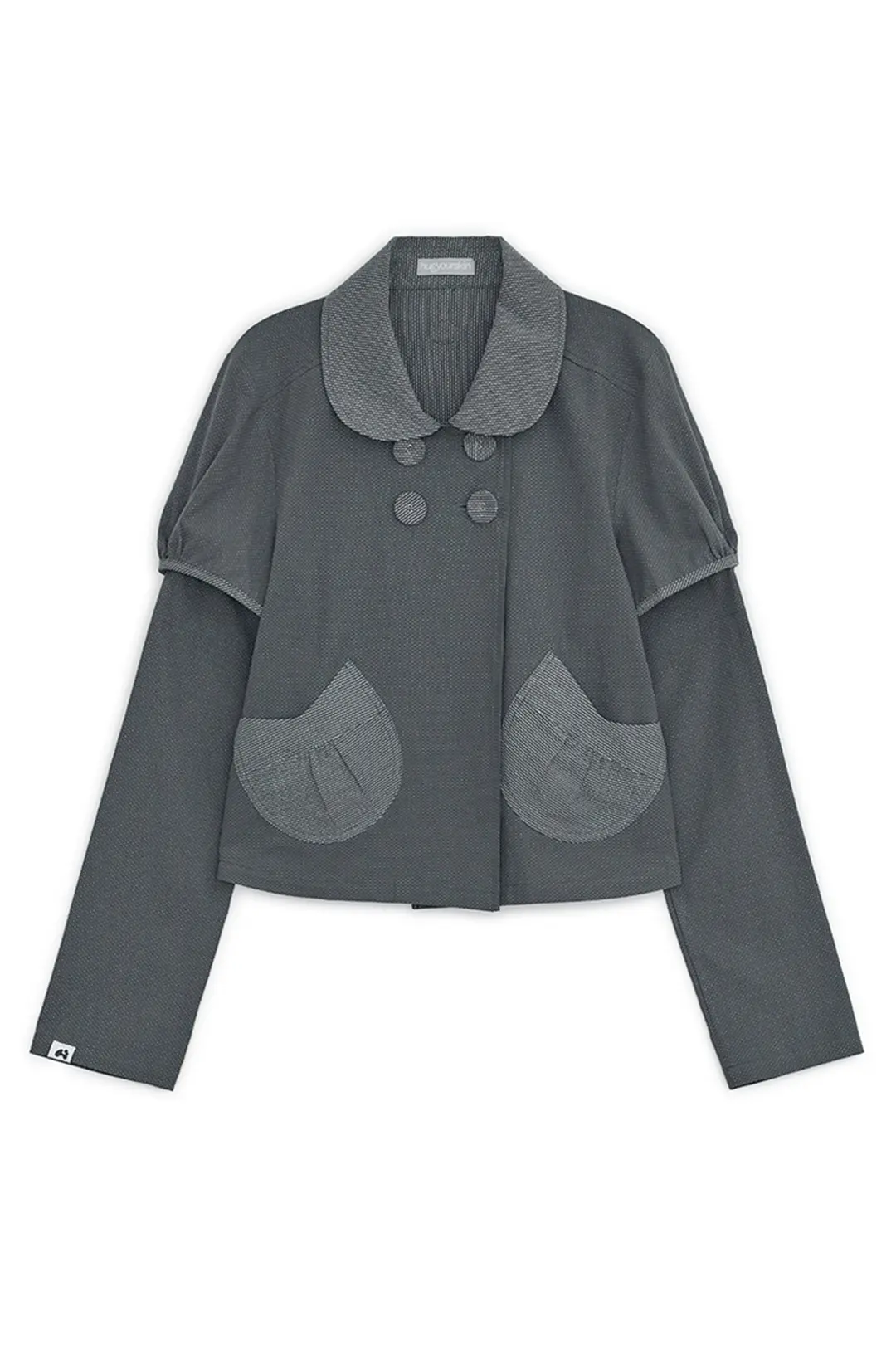 Detachable round jacket (Charcoal)