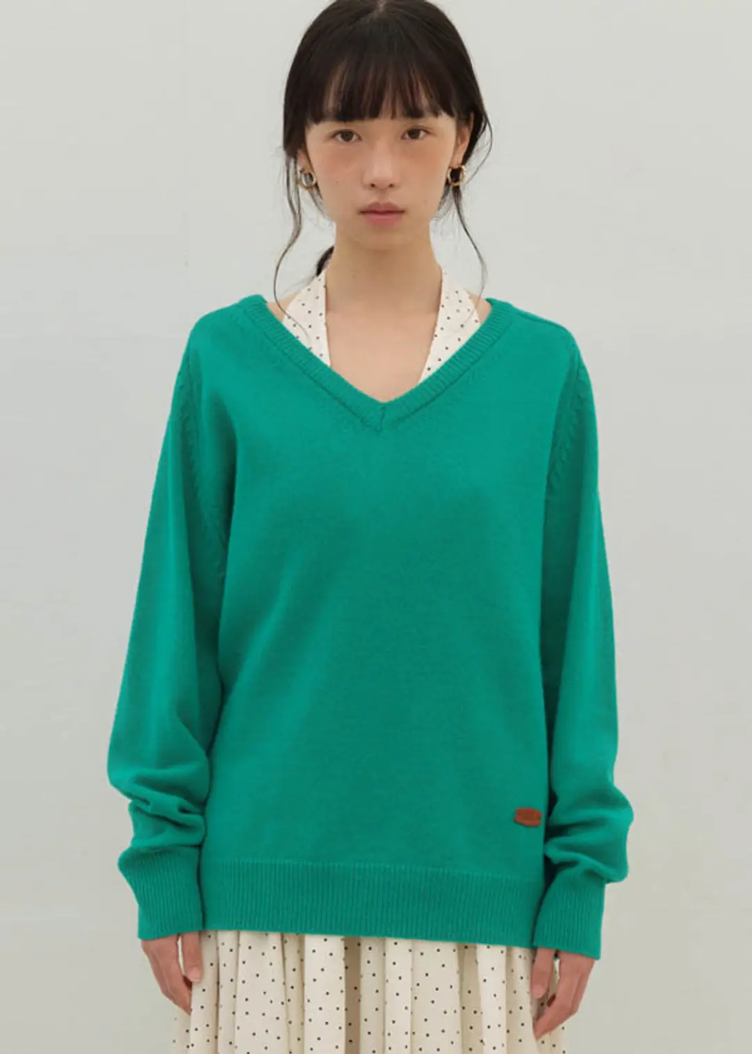 CAN WOOL V-NECK KNIT - MINT GREEN