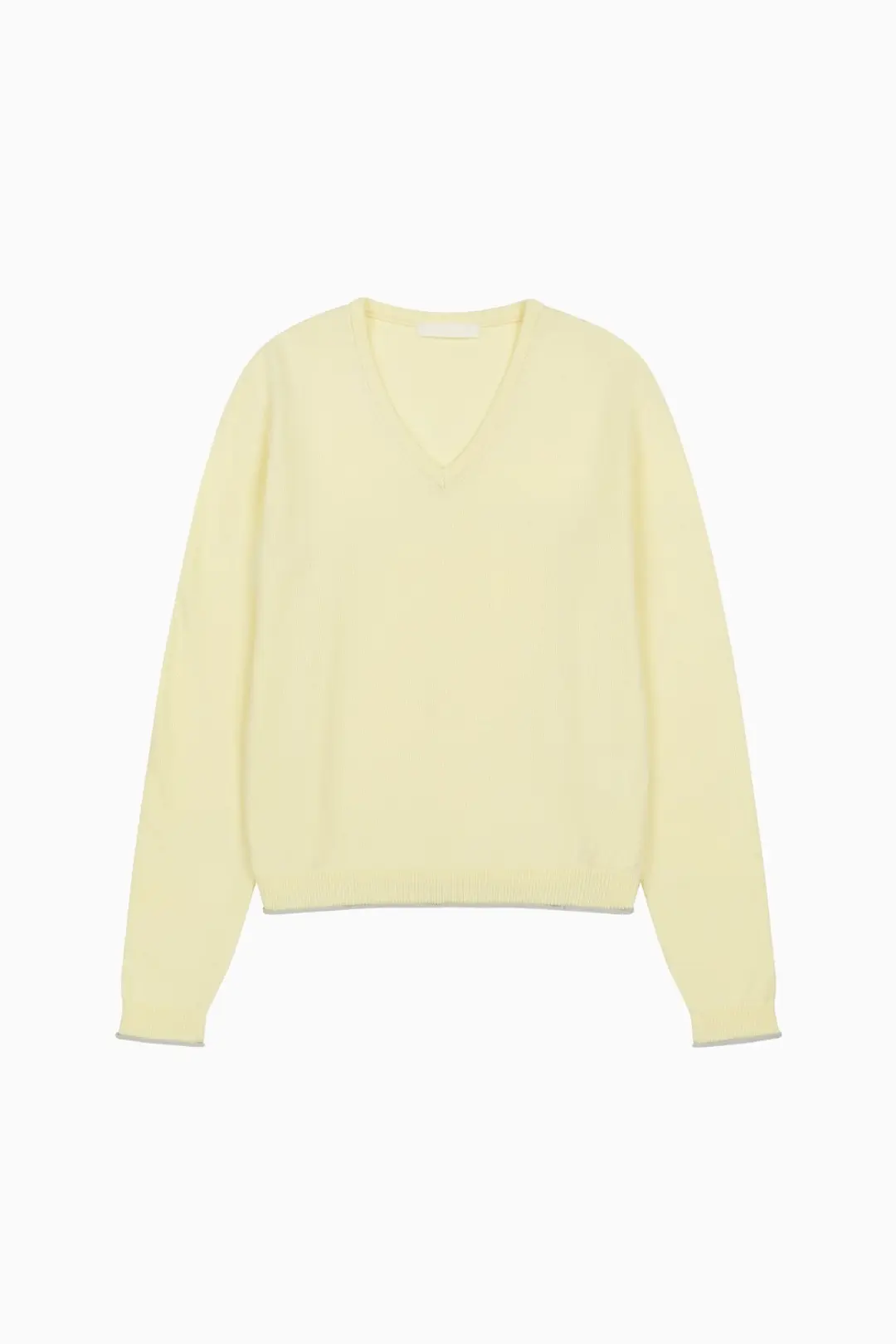 TWO TONE V-NECK KNIT, YELLOW