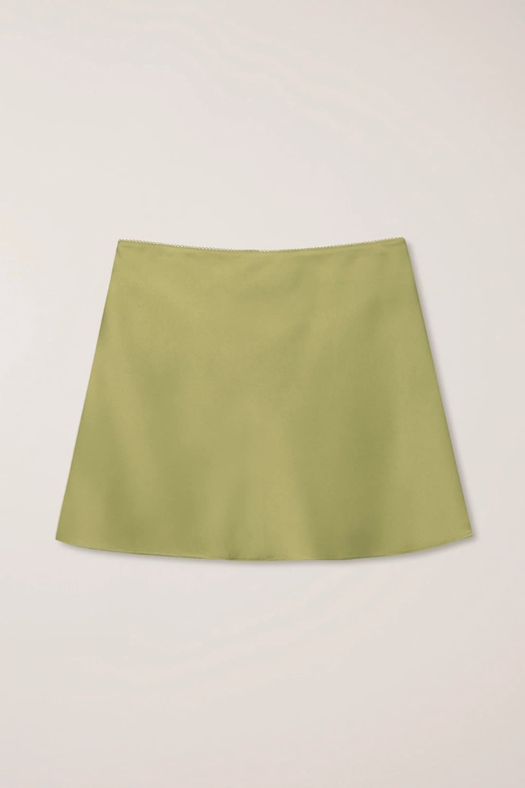 SATIN MINI SKIRT SOFT OLIVE