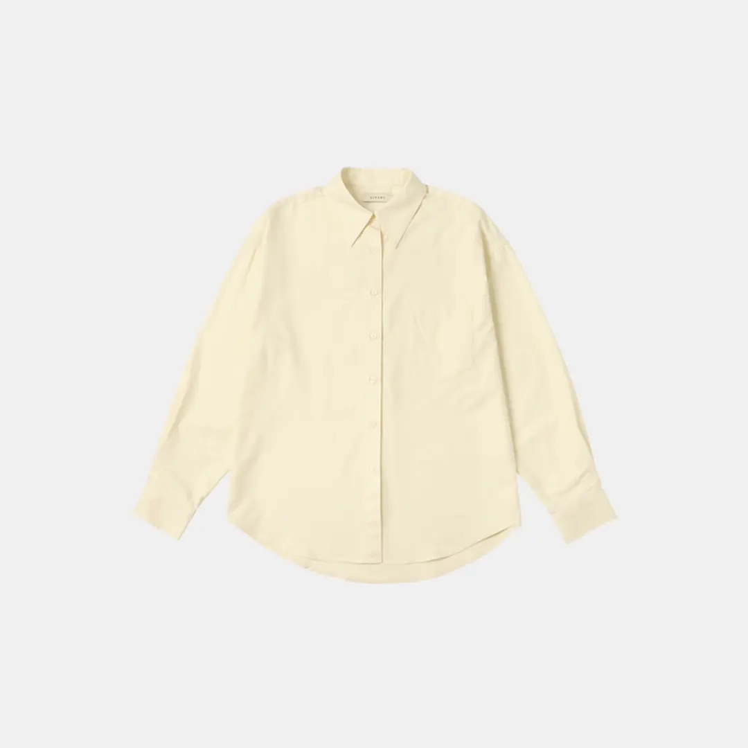 SITP5186 루즈 핏 소프트 퓨어 셔츠_Lemon cream