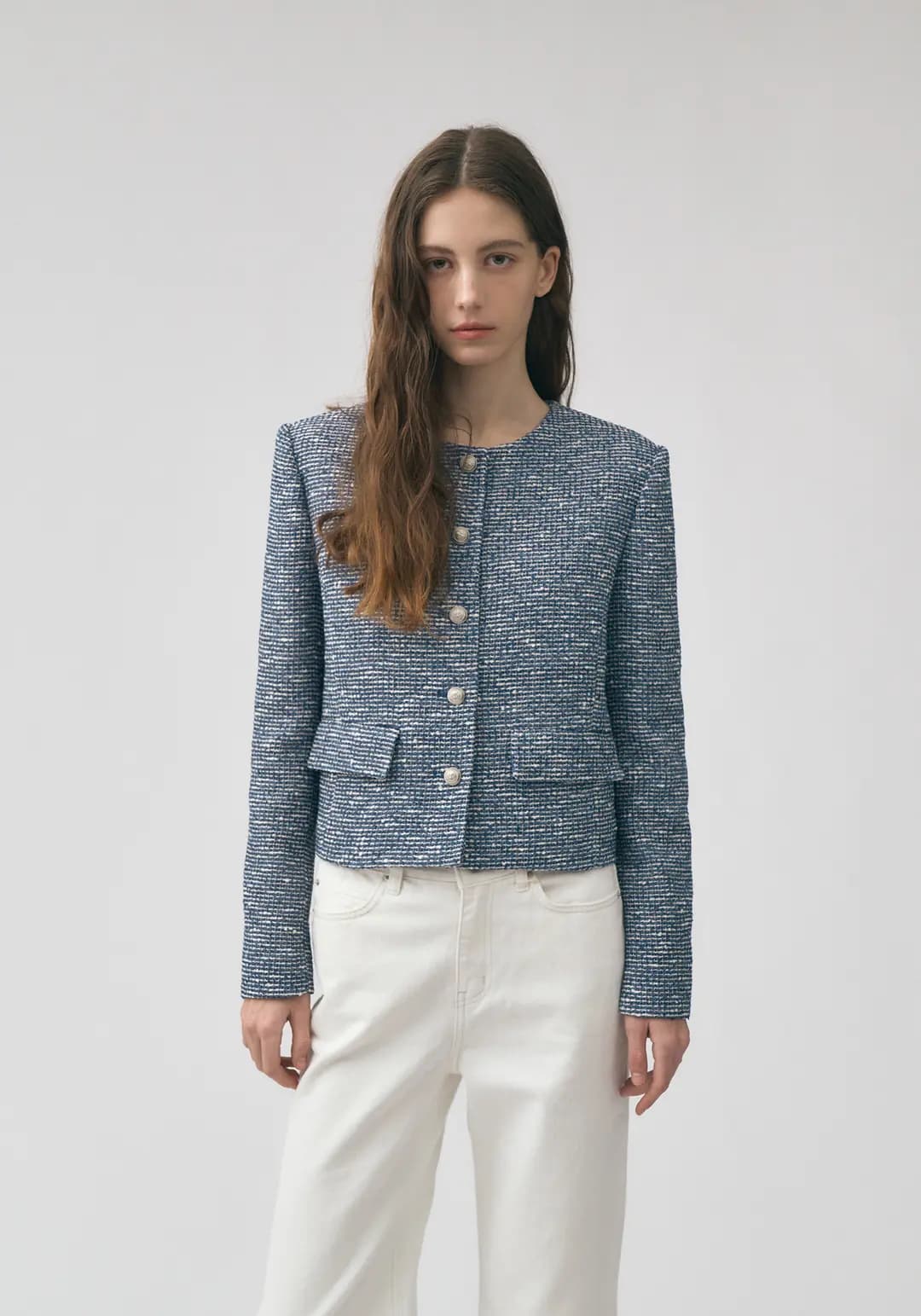 Aube Tweed Jacket (Blue)