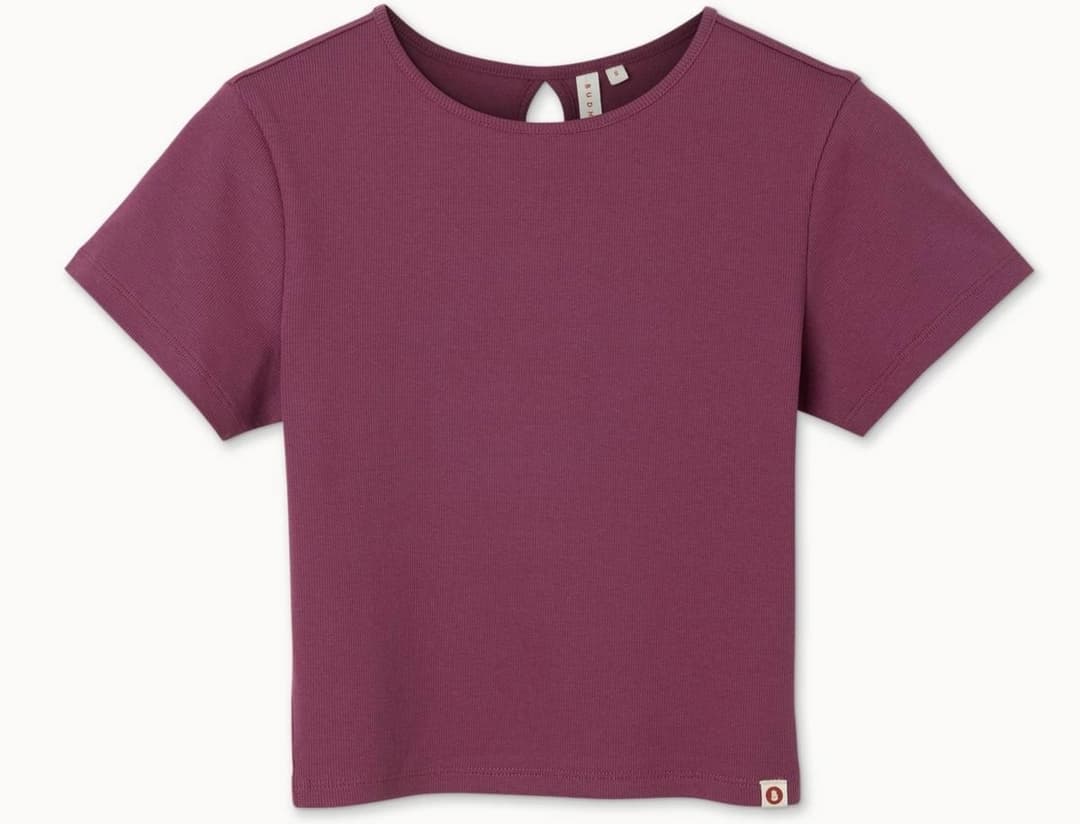 Keyhole rib short sleeve_Violet Quartz