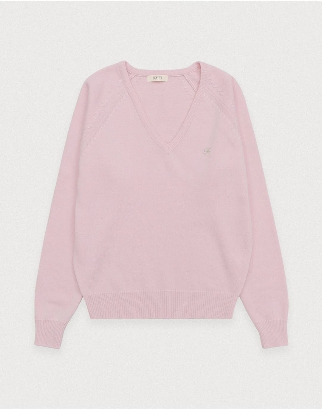 [4th] Mild cashmere v-neck knit - pink