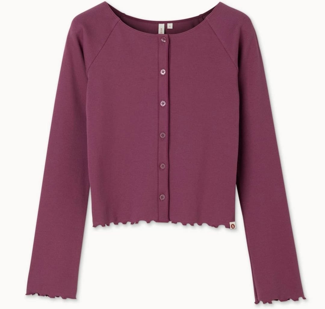 Boatneck rib cardigan_Violet Quartz