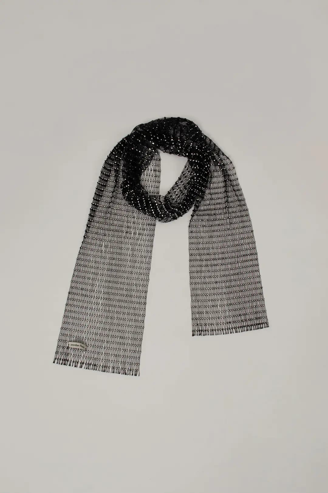 [EXCLUSIVE]CUBIC NET SCARF_BLACK