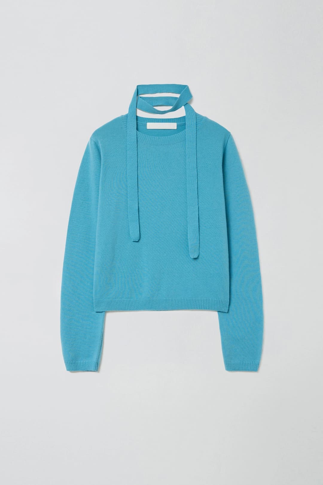 [1차 리오더] TIE SET U-NECK CASHMERE KNIT_BLUE
