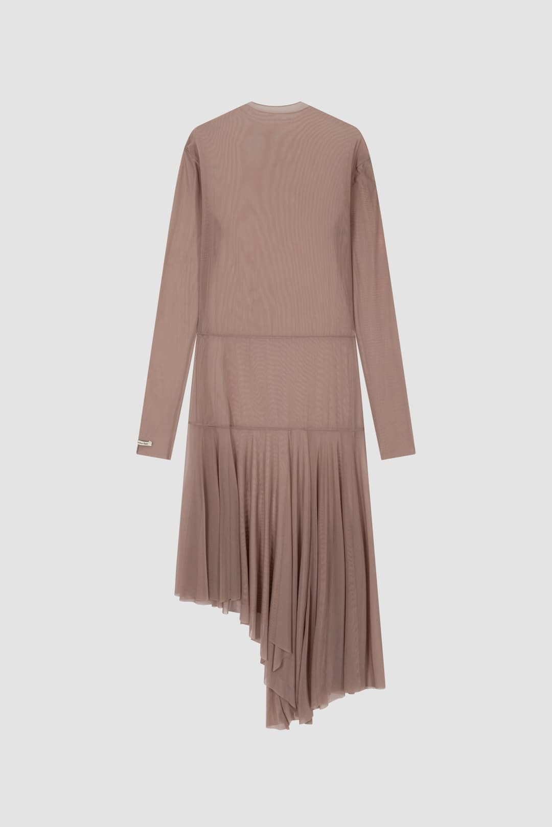 [EXCLUSIVE] SHEER DRAPED LONG DRESS_MOCHA