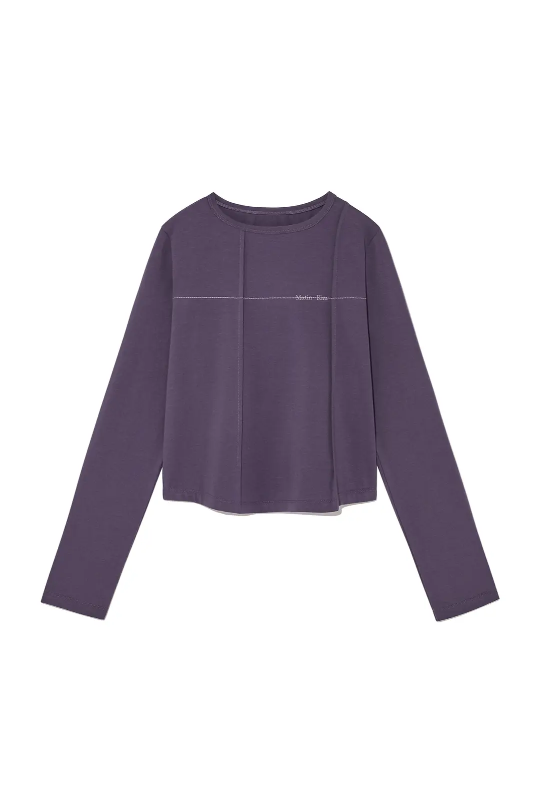 TUCK DETAIL SMALL LOGO TOP IN PURPLE