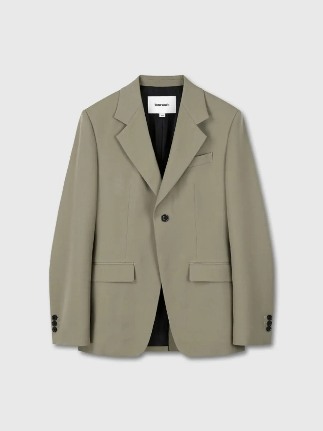 WOOL TWILL SINGLE-BREASTED BLAZER_ KHAKI