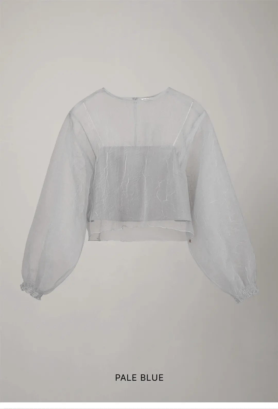 [SLIP TOP SET]ORGANDY BALLOON BLOUSE_PALE BLUE