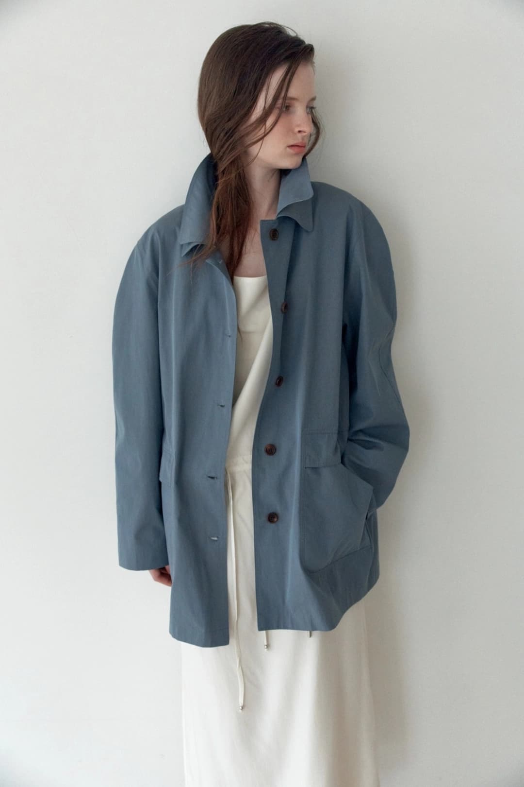 [3rd 예약배송/3월 31일] Double Collar Jacket_Blue