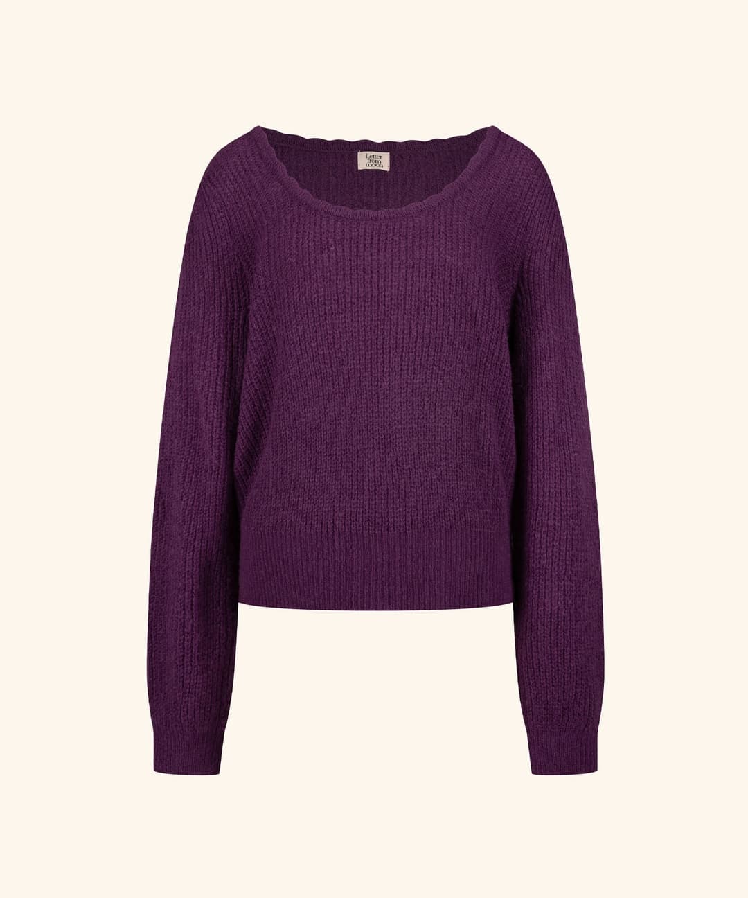 Ludden U-Neck Wool Sweater ( Plum )
