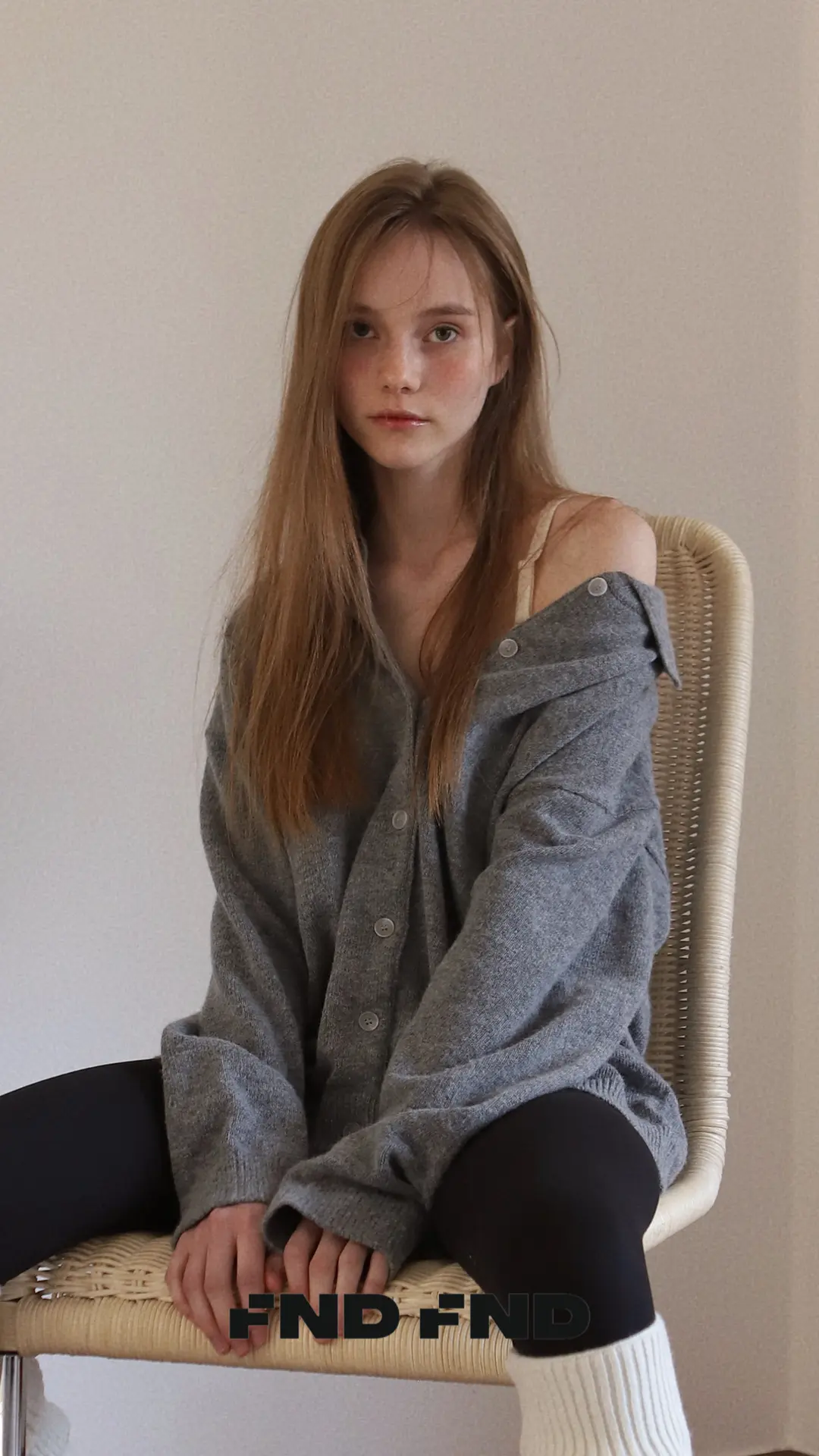 Alpaca loose cardigan