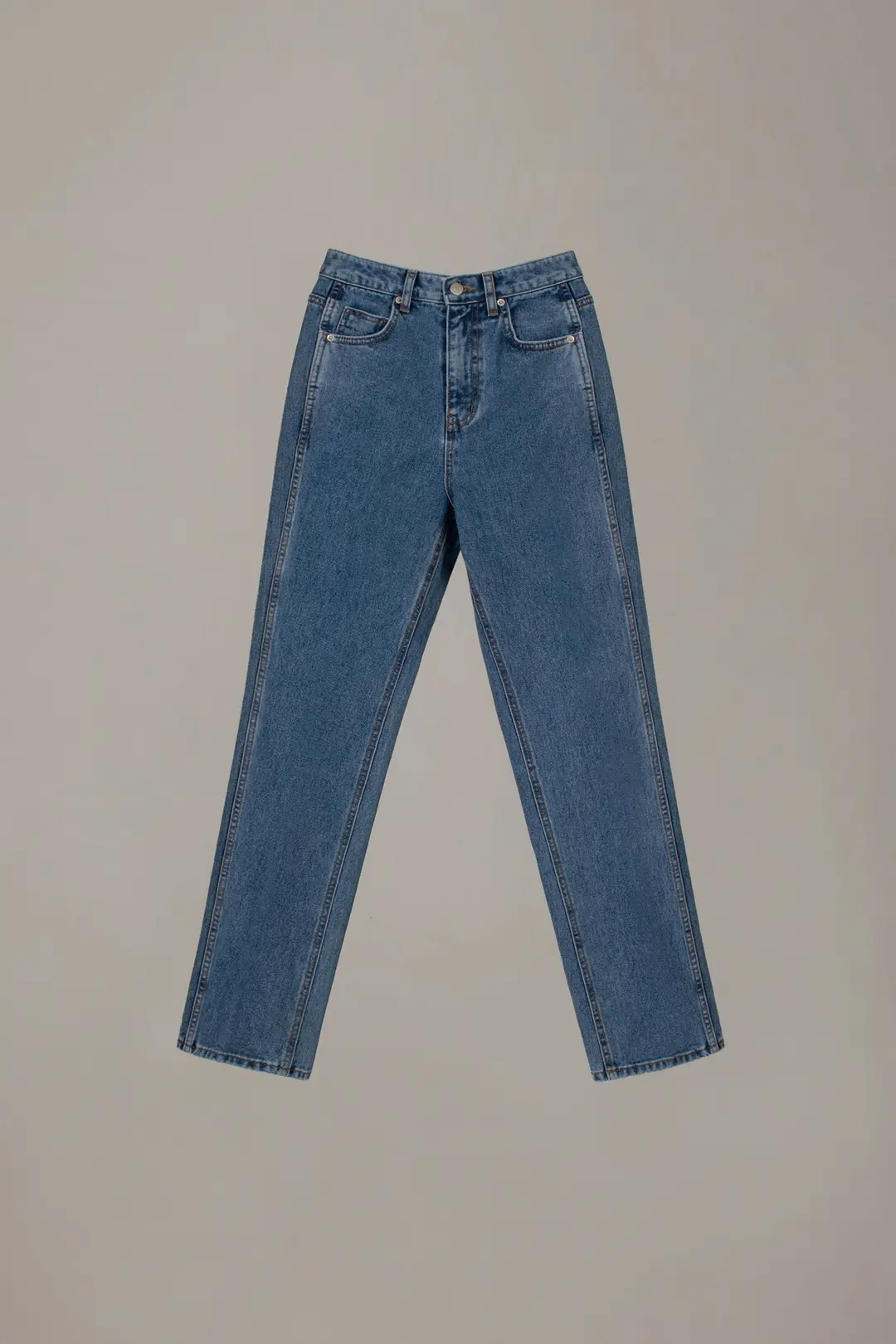 CREASE LINE STRAIGHT DENIM_MEDIUM BLUE