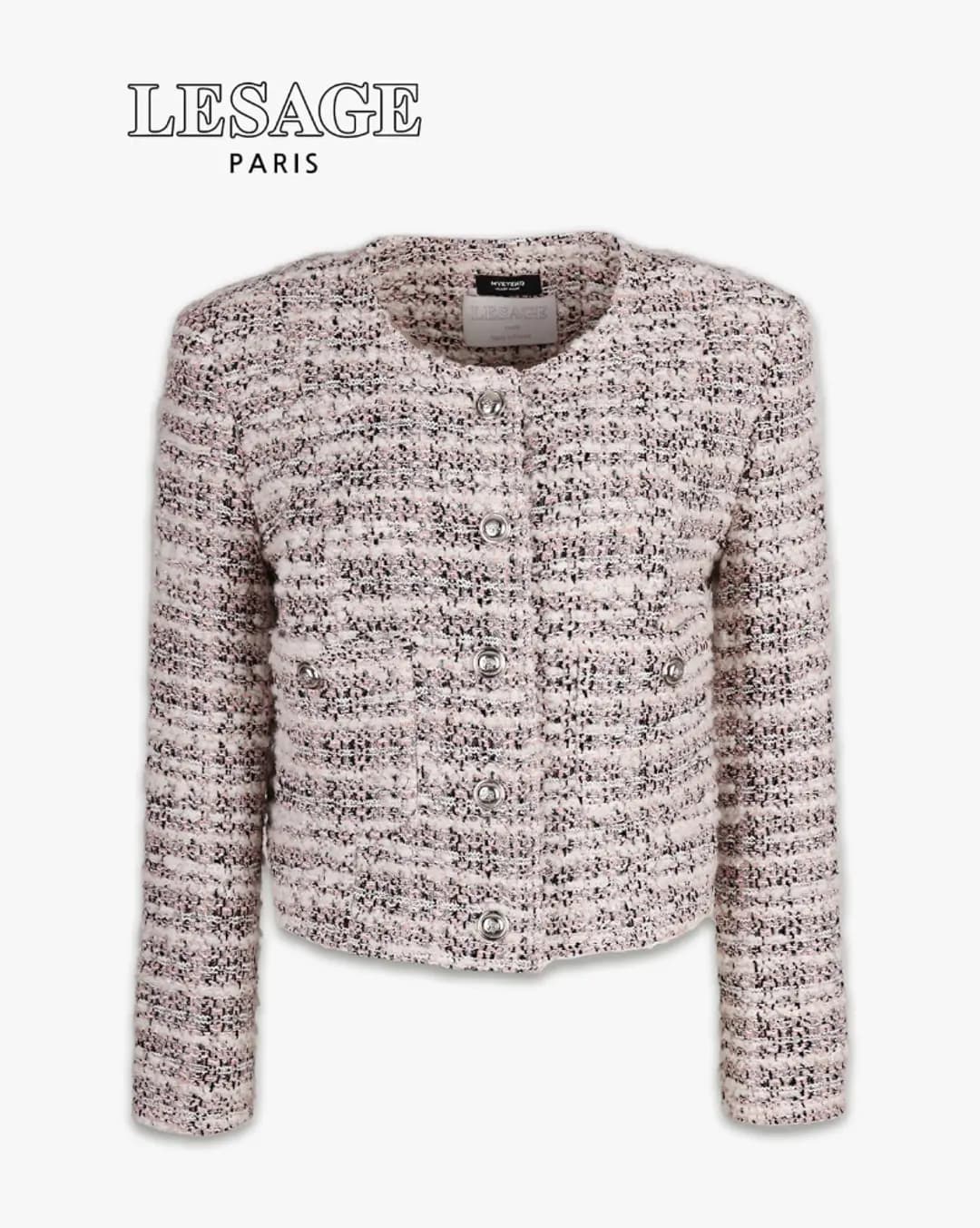 L\'HIVER Rose Tweed Jacket (Fabric by LESAGE, Made in FRANCE) Short ver.