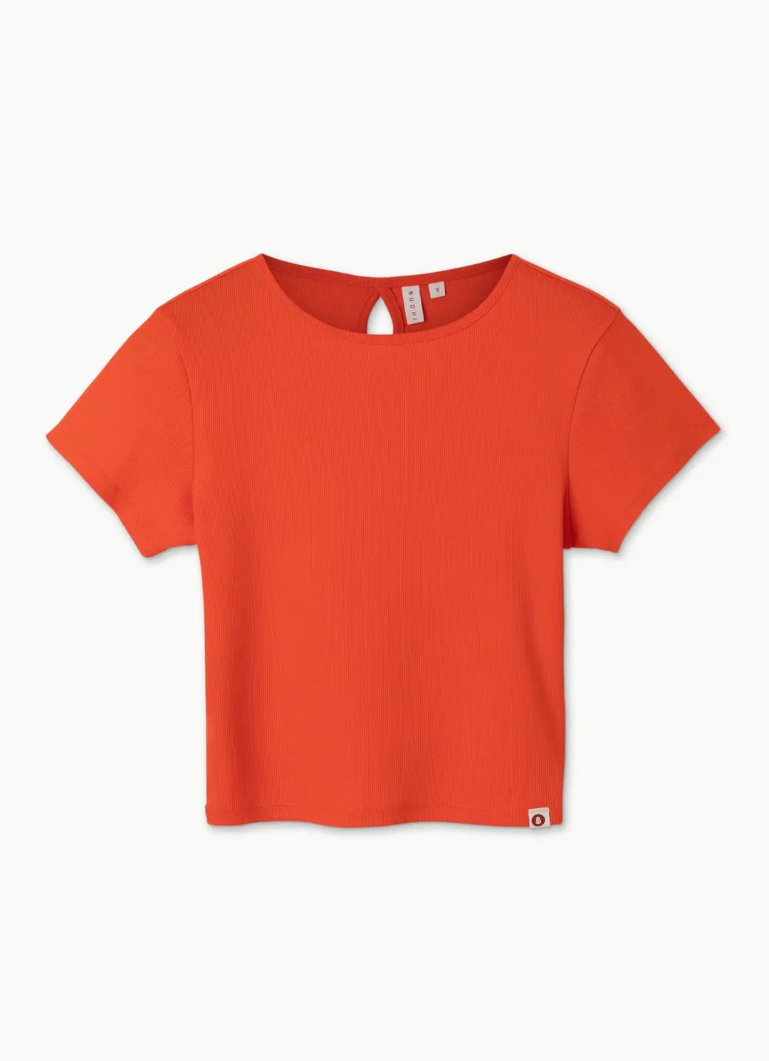 Keyhole rib short sleeve_Cherry Tomato