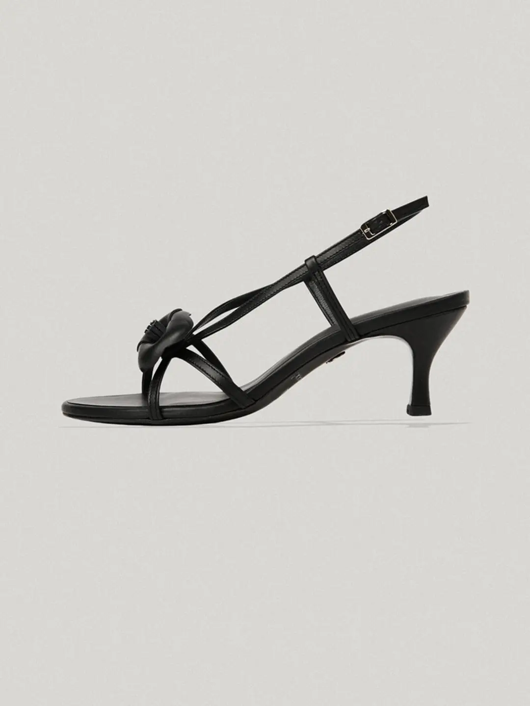 Black Cordelia Flower Sandal