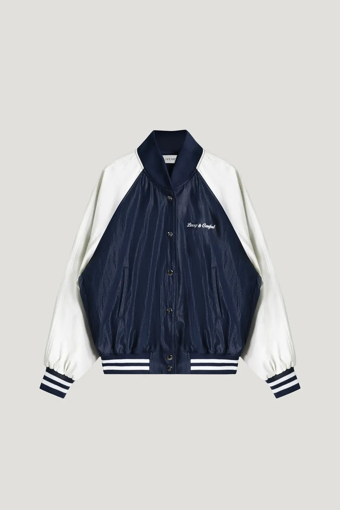 [L/V] GLOSSY VARSITY JACKET