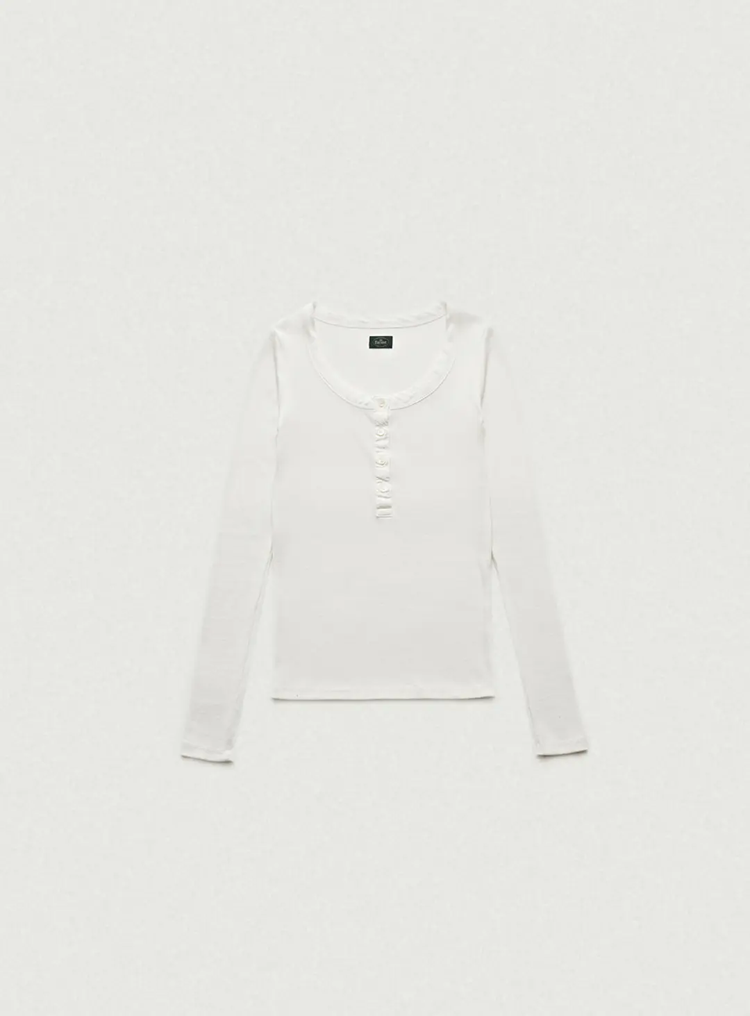 Ribbed Henley T-Shirt_White