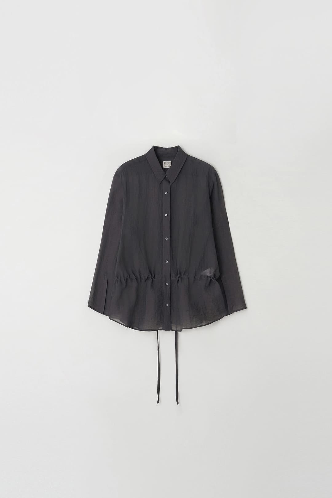 Sheer String Shirt (charcoal)